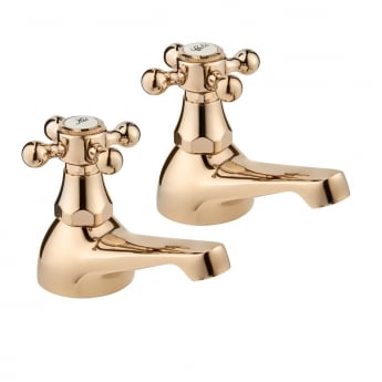 Deva Tudor Traditional Bath Taps Pair - Gold