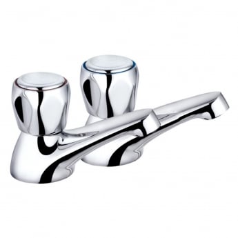 Deva Vitality Round Basin Taps Pair - Chrome