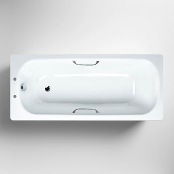 Duchy Vantage Rectangular Steel Enamel Bath with Twin Grips