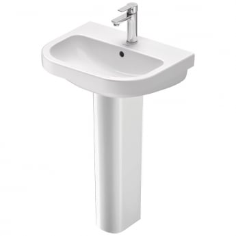 Duravit D-Code Basin and Full Pedestal 550mm Wide - 1 Tap Hole