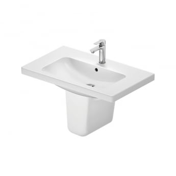 Duravit D-Code Basin and Semi Pedestal 800mm Wide - 1 Tap Hole