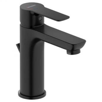 Duravit D-Code Medium Basin Mixer Tap with Waste - Matt Black