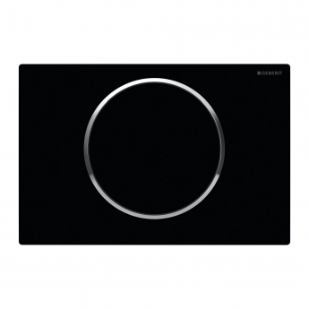 Geberit Sigma10 Single Flush Plate - Black/Gloss Chrome