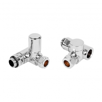 Heatwave Dual Fuel Corner Radiator Valves Pair - Chrome