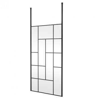 Hudson Reed Abstract Frame Wetroom Screen with Ceiling Posts 1100mm Wide - 8mm Glass