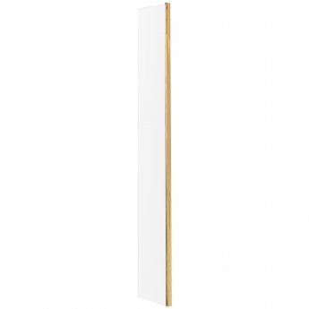 Hudson Reed Wet Room Fixed Return Panel with Brass Profile 1950mm High x 215mm Wide - 8mm Glass