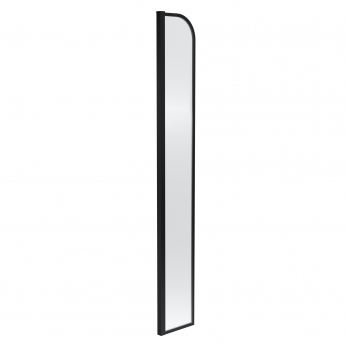 Hudson Reed Arched Wet Room Return Panel 1560mm High x 230mm Wide 8mm Glass - Matt Black