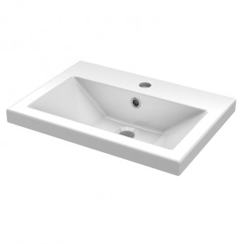 Hudson Reed Fusion Floor Standing Vanity Unit with Ceramic Basin 500mm Wide - Gloss White