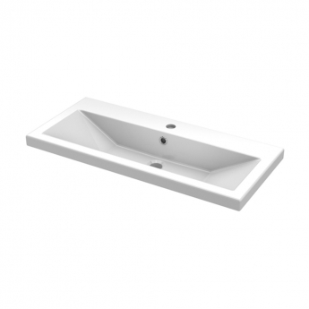 Hudson Reed Fusion Floor Standing Vanity Unit with Ceramic Basin 800mm Wide - Gloss White