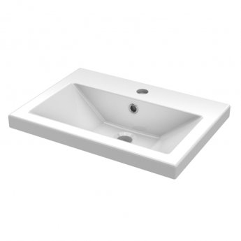 Hudson Reed Fusion Wall Hung 2-Drawer Vanity Unit with Ceramic Basin 500mm Wide - Gloss White