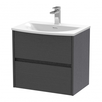 Havana Wall Hung 2-Drawer Vanity Unit with Basin 4 600mm Wide - Graphite Grey