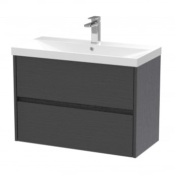 Havana Wall Hung 2-Drawer Vanity Unit with Basin 3 800mm Wide - Graphite Grey