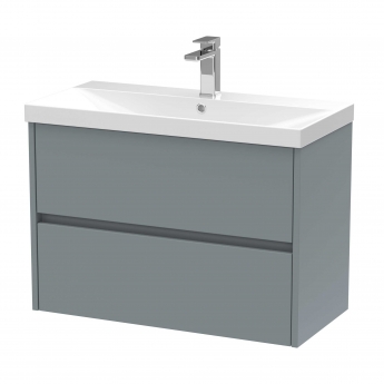 Havana Wall Hung 2-Drawer Vanity Unit with Basin 3 800mm Wide - Coastal Grey