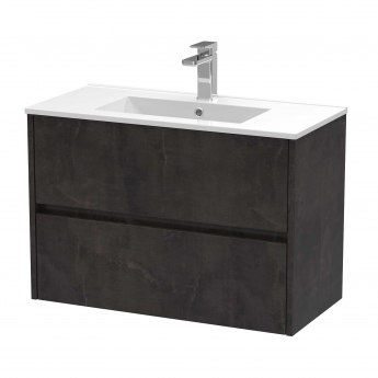 Havana Wall Hung 2-Drawer Vanity Unit with Basin 2 800mm Wide - Metallic Slate