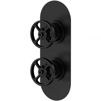 Hudson Reed Industrial Concealed Shower Valve with Diverter Dual Handle - Matt Black