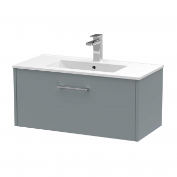 Hudson Reed Juno Wall Hung 1-Drawer Vanity Unit with Basin 2 800mm Wide - Coastal Grey