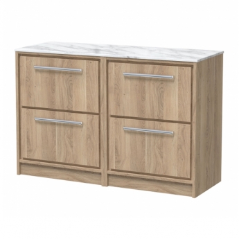Hudson Reed Lille 1200mm 4-Drawer Floor Standing Vanity Unit with Countertop