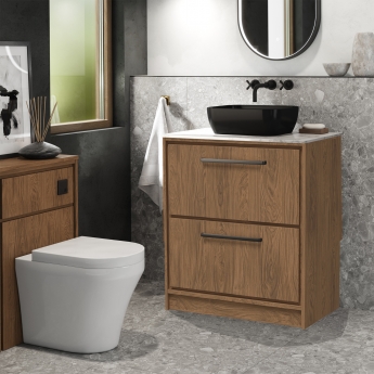 Hudson Reed Lille 800mm 2-Drawer Floor Standing Vanity Unit with Countertop
