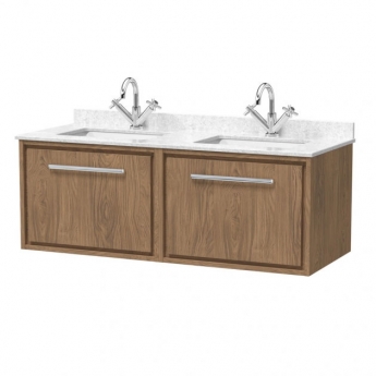 Hudson Reed Lille 1200mm 2-Drawer Wall Hung Vanity Unit with Marble Top Basin