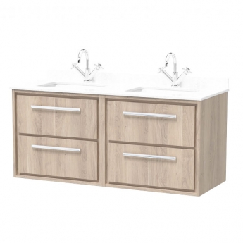 Hudson Reed Lille 1200mm 4-Drawer Wall Hung Vanity Unit with Marble Top Basin