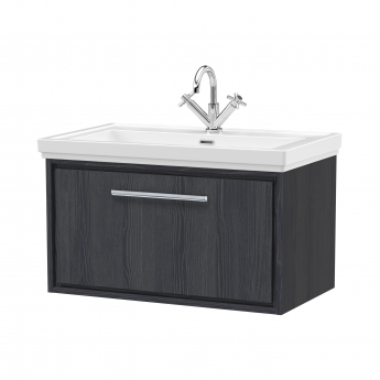 Hudson Reed Lille 800mm 1-Drawer Wall Hung Vanity Unit with Fireclay Basin
