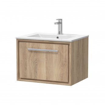 Hudson Reed Lille 600mm 1-Drawer Wall Hung Vanity Unit with Ceramic Basin