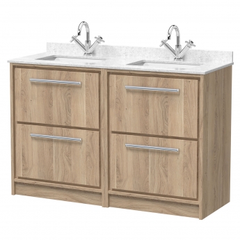 Hudson Reed Lille 1200mm 4-Drawer Floor Standing Vanity Unit with Marble Top Basin