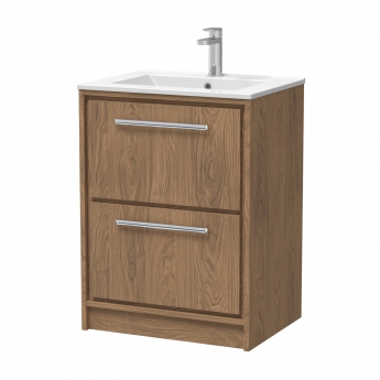 Hudson Reed Lille 600mm 2-Drawer Floor Standing Vanity Unit with Ceramic Basin