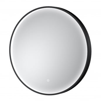 Hudson Reed Mensa Black Framed Bathroom Mirror with Touch Sensor 600mm Diameter