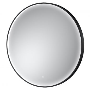 Hudson Reed Mensa Black Framed LED Mirror with Touch Sensor 800mm Diameter
