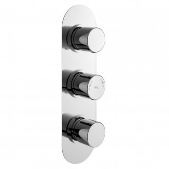 Hudson Reed Round Concealed Shower Valve with Diverter Triple Handle - Chrome