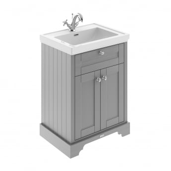 Hudson Reed Old London Floor Standing Vanity Unit with 1TH Classic Basin 600mm Wide - Storm Grey