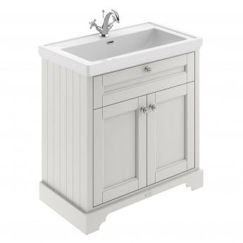 Hudson Reed Old London Floor Standing Vanity Unit with 1TH Classic Basin 800mm Wide - Timeless Sand