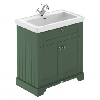 Hudson Reed Old London Floor Standing Vanity Unit with 1TH Classic Basin 800mm Wide - Hunter Green