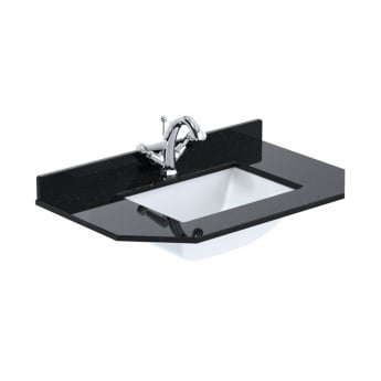 Hudson Reed Old London Angled Floor Standing Vanity Unit with 1TH Black Marble Top Basin 750mm Wide - Timeless Sand