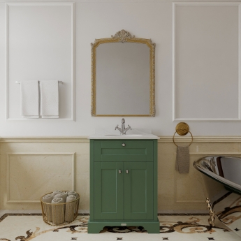 Hudson Reed Old London Floor Standing Vanity Unit with 1TH Grey Marble Top Basin 600mm Wide - Hunter Green