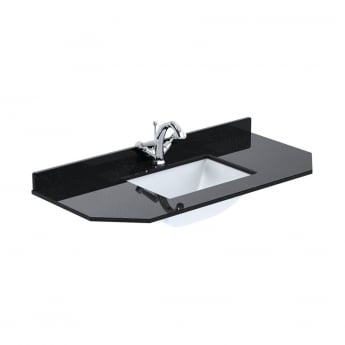 Hudson Reed Old London Angled Floor Standing Vanity Unit with 1TH Black Marble Top Basin 1000mm Wide - Storm Grey