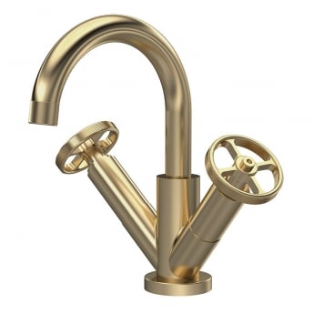 Hudson Reed Revolution Mono Basin Mixer Tap with Waste - Brushed Brass