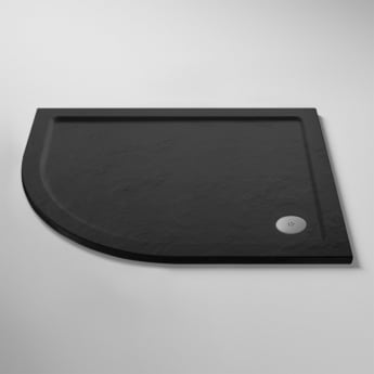 Pearlstone Grey Slate Effect 40mm Offset Quadrant Shower Tray