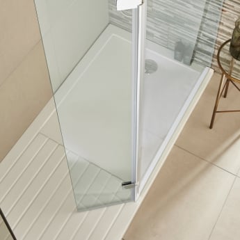 Pearlstone Slip-Resistant White 40mm Rectangular Walk-In Shower Tray