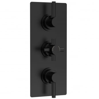 Hudson Reed Tec Pura Concealed Shower Valve with Diverter Triple Handle - Matt Black