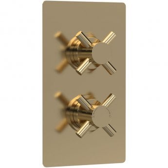 Hudson Reed Tec Crosshead Concealed Shower Valve with Diverter Dual Handle - Brushed Brass