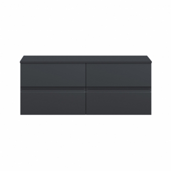 Hudson Reed Urban Wall Hung 4-Drawer Vanity Unit with Worktop 1200mm Wide - Satin Anthracite