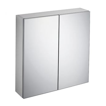 Ideal Standard 2-Door Mirror Cabinet with Bottom Ambient Light 700mm Wide - Aluminium