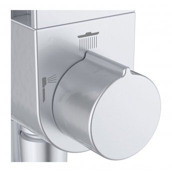 Ideal Standard Ceraflow ALU+ Shower Riser Kit with Diverter and Fixed Shower Head - Silver