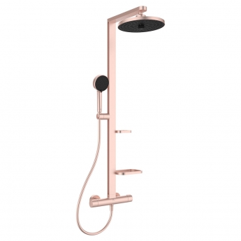 Ideal Standard Ceratherm ALU+ Thermostatic Bar Shower Mixer with Shower Kit + Fixed Head - Rose