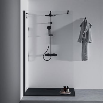 Ideal Standard Ceratherm T25+ Thermostatic Bar Shower Mixer with Shower Kit and Fixed Head - Silk Black
