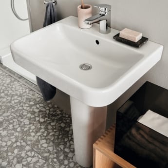 Ideal Standard I.Life B Basin and Full Pedestal 600mm Wide - 1 Tap Hole