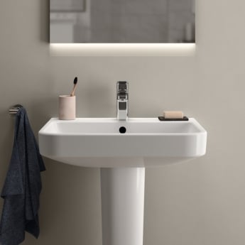 Ideal Standard I.Life B Basin and Full Pedestal 600mm Wide - 1 Tap Hole