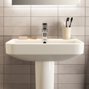 Ideal Standard I.Life S Compact Basin and Full Pedestal 600mm Wide - 1 Tap Hole